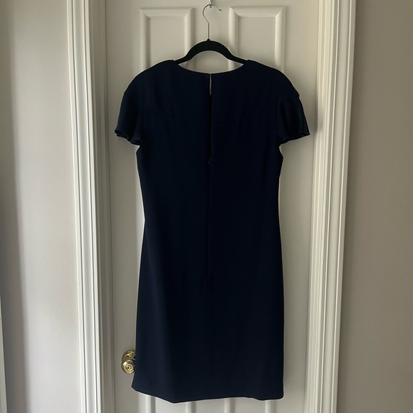 Trina Turk Navy Blue Ruffle Sheath Dress - Picture 5 of 6